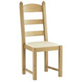 Corndell Country Oak Wooden Chair Cream Leather OR954C